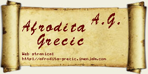Afrodita Grečić vizit kartica